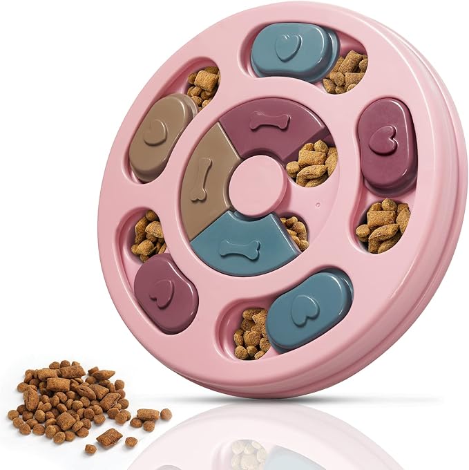 DR CATCH Dog Puzzles,Dogs Food Puzzle Feeder Toys for IQ Training & Mental Enrichment,Dog Treat Puzzle(Pink)