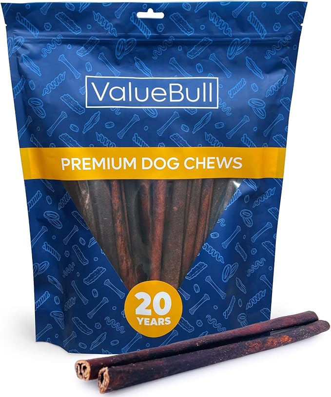 ValueBull Collagen Sticks for Dogs, 12 Inch Medium Chews, Natural Long-Lasting Dog Treats, 25 Count - Supports Joints, Skin & Coat with Chondroitin & Glucosamine