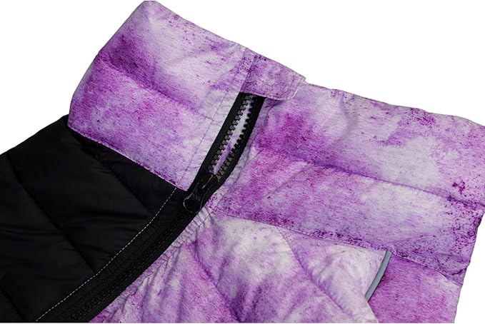 Micai Dog Warm Jacket, Waterproof Windproof Reflective Vest, Zippered Adjustable Outdoor Snow Jacket for Small to Large Dogs, Purple XL