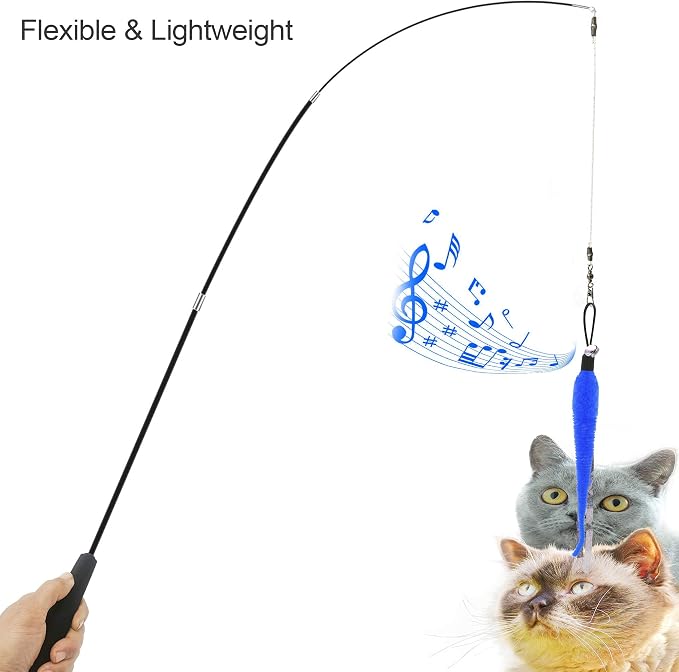 ZPH Cat Toys,Interactive Feather Variety Pack for Cats Wand Kitten Toy-Includ Cat Exercise Toy Fluffy Mouse Worms&Fish