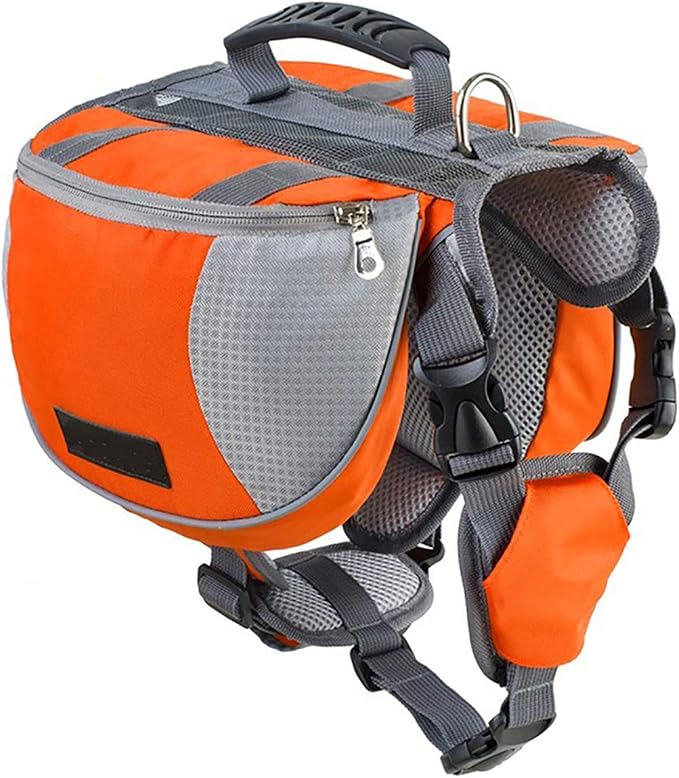 Adjustable Service Dog Supply Backpack Saddle Bag for Camping Hiking Training