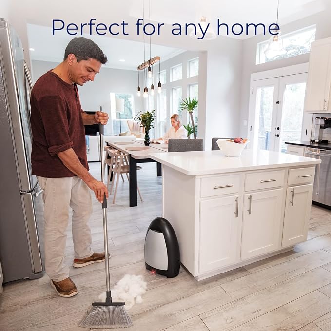 EyeVac Home Touchless Vacuum Automatic Dustpan - Great for Sweeping Pet Hair Food Dirt Kitchen - Ultra Fast & Powerful, No More Bending Down, Bagless, Corded, Automatic Sensor, 1000 Watt (Matte Black)
