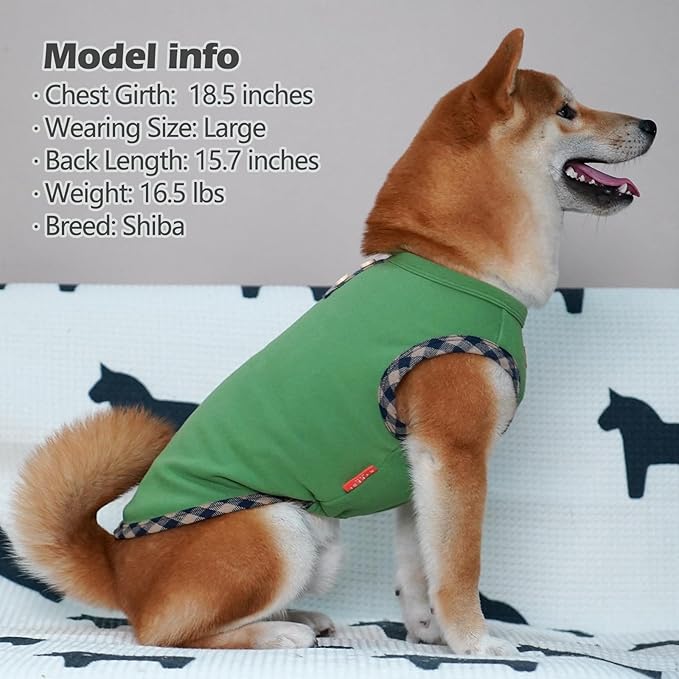 KYEESE 2Pack Dog Shirt Soft Sweatshirt Lightweight Vest Pullover T-Shirt Stretchy Fleece Coats Sleeveless Clothes Sweater for Small Dogs, Navyblue+Green, Medium