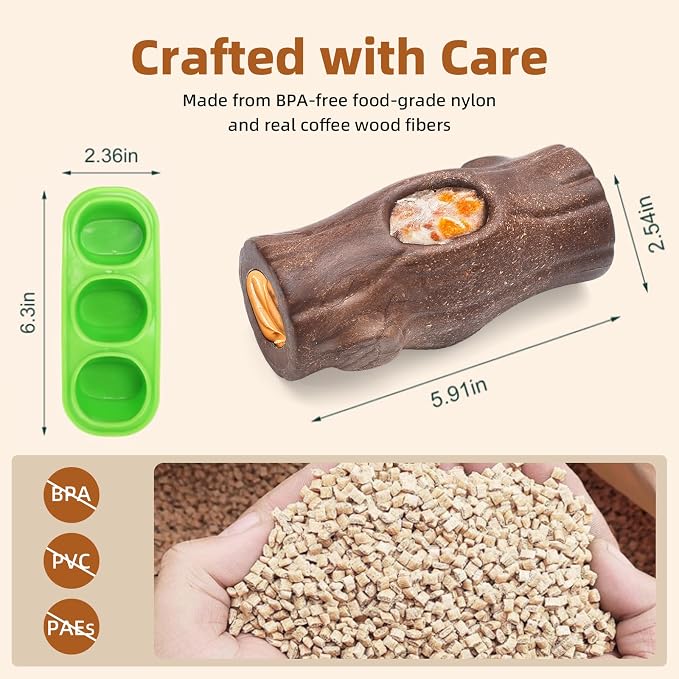 2 Pack Dog Toys for Aggressive Chewers Orange & Brown