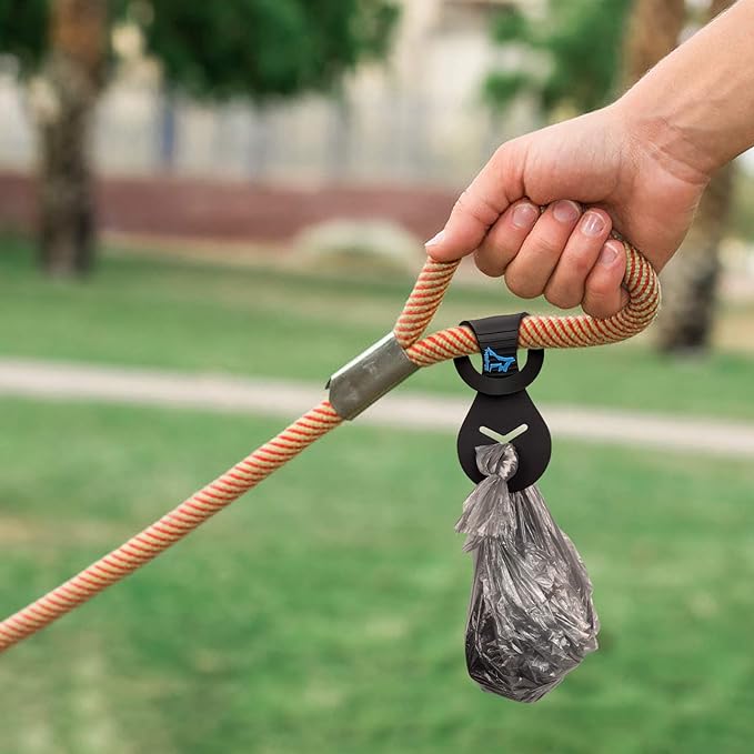 2 Pieces Dog Poop Bag Holder for Leash Waste Bag Carrier (Blue - American Flag)