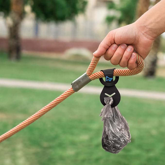 Dog Poop Bag Holder for Leash Waste Bag Carrier Dog Poop Bag Dispenser for Walking Running Bicycle Accessory 2 pieces (White)
