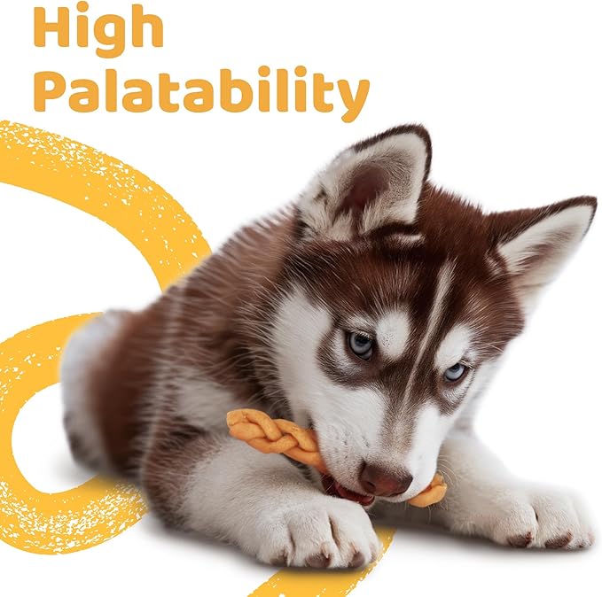 iPaw Turkey Dog Treats, All Natural Human Grade Dog Treat, Suitable for Training chew, US Sourced Raw Material, Hypoallergenic, Rawhide Alternative,Braided Stick (Sweet Potato)
