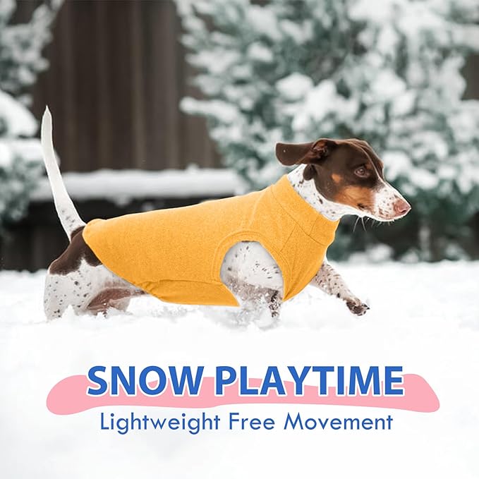 Dog Fleece Vest - Yellow, XL - Sleeveless Lightweight Shirts | Warm and Stretchable Sweater for Dachshund Dogs,Sweatshirt Indoor Daily Wear,Small to Medum Dogs Pullover