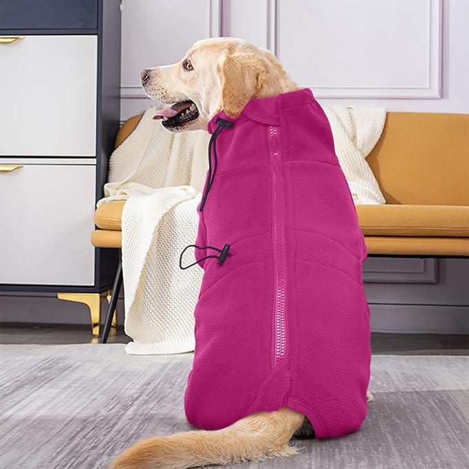 ROZKITCH Dog Jackets for Small Dogs, Pet Windproof Warm Cold Weather Jacket Vest Cozy Jumpsuit Apparel Outfit Clothes for Small Medium Large Dog Walking Hiking Sleep Pink S