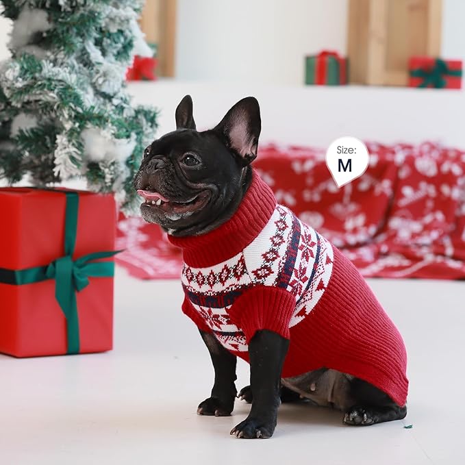 IECOii Extra Large Dog Sweater,XXXXL Dog Sweater Larged Size Dog,4XL Big Dog Sweater Turtleneck Knitwear Dog Cold Weather Sweater,Girl and Boy Red Dog Sweater for Doberman, Great Dane,XXXX-Large
