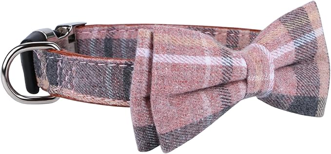 Faleela Cute Soft Girl Dog Collar with Bow, Bowtie Dog Collar for Boy,Detachable Adjustable Collar for Small Medium Large Pet