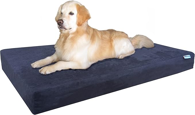 Dogbed4less Waterproof Orthopedic Cooling Memory Dog Bed for Large and Extra Large Dogs, Suede Espresso Color, Jumbo 55X47X4 Inches