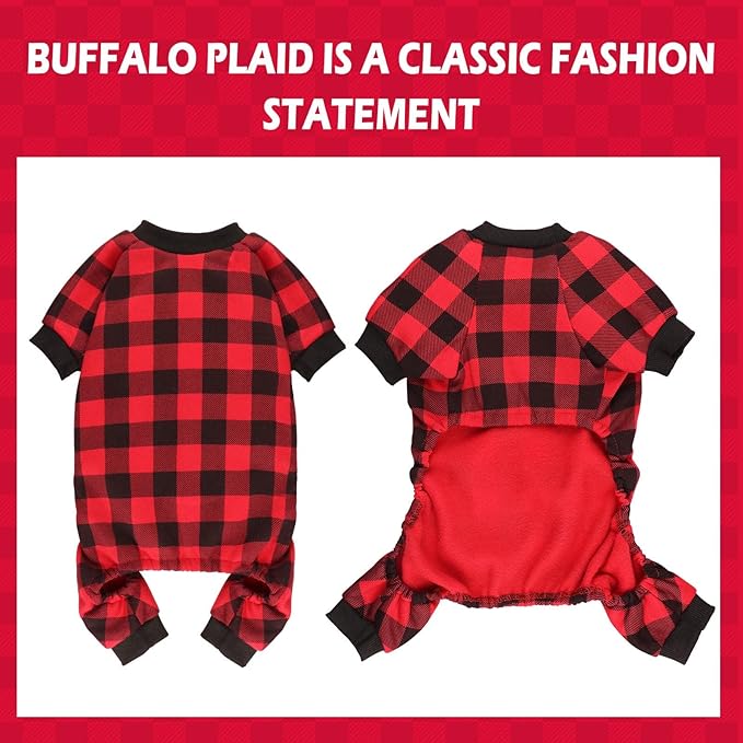 Dog Fleece Sweater Buffalo Plaid Sweater Clothes Dog Outfit Soft Thickening Warm Pet Clothes Sweaters for Dogs Girl & Boy(L)