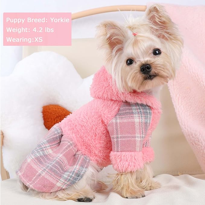 Dog Hoodie Dog Sweater Puppy Clothes for Small Dogs Boy Girl Pet Hoodies for Dogs Cold Weather Doggie Coats Fall Doggy Sweatshirt for Chihuahua Yorkie Cat Sweater Costumes, Small, Pink