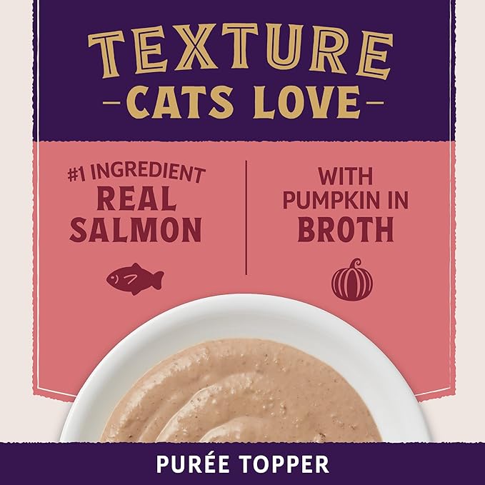 Natural Balance Ultra Protein Plus Wet Cat Food, Skin & Coat and Digestive Health Real Salmon With Pumpkin Puree Topper With Chicken Liver & Chicken Heart, High Protein Cat Food - 2.4 oz. (Pack of 24)