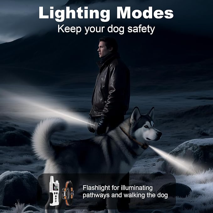 Dog Training Collar with Remote 4200FT 3 Dogs - Shock Collar for Barking Control, 4 Modes(Beep/Vibe/Static), IPX7 Waterproof for Swimming, 30-Day Rechargeable Battery, Adjustable for Small to XL Dogs