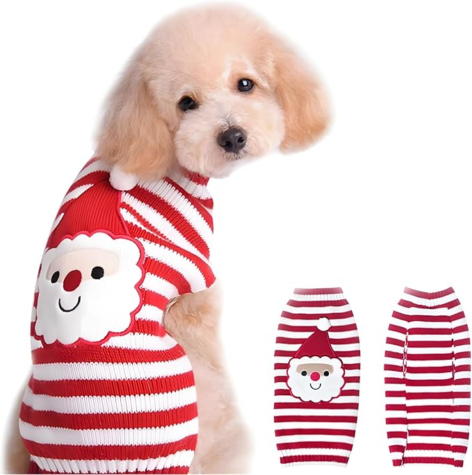 NACOCO Santa Claus Sweater Pet Sweater Xmas Dog Holiday Sweaters Christmas Sweaters Cold Weather Coat for Small to Medium Sized Dogs and Cats (Santa Claus, XX-Large)