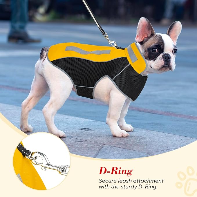 Small Dog Coat, Warm Dog Winter Jacket, Reflective Pet Jacket with Fleece Lined, Pet Clothes for Small Medium Dogs (Yellow, S)
