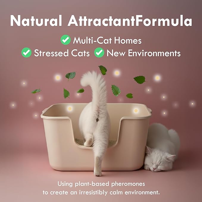 Lady N Cat Attract Tofu Litter – Natural Attractant Formula for Litter Box Training, Calming Pheromone for Multi-Cat Homes, Granular Mini-Pellet Shape for Self-Cleaning Box, 18lb