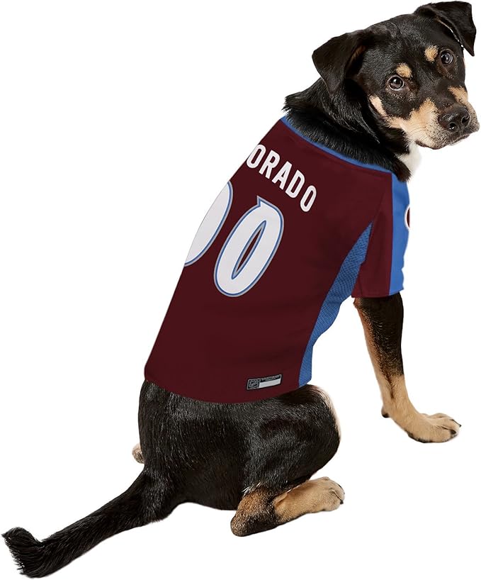 Pets First NHL Colorado Avalanche Jersey for Dogs & Cats, X-Large. - Let Your Pet Be A Real NHL Fan!