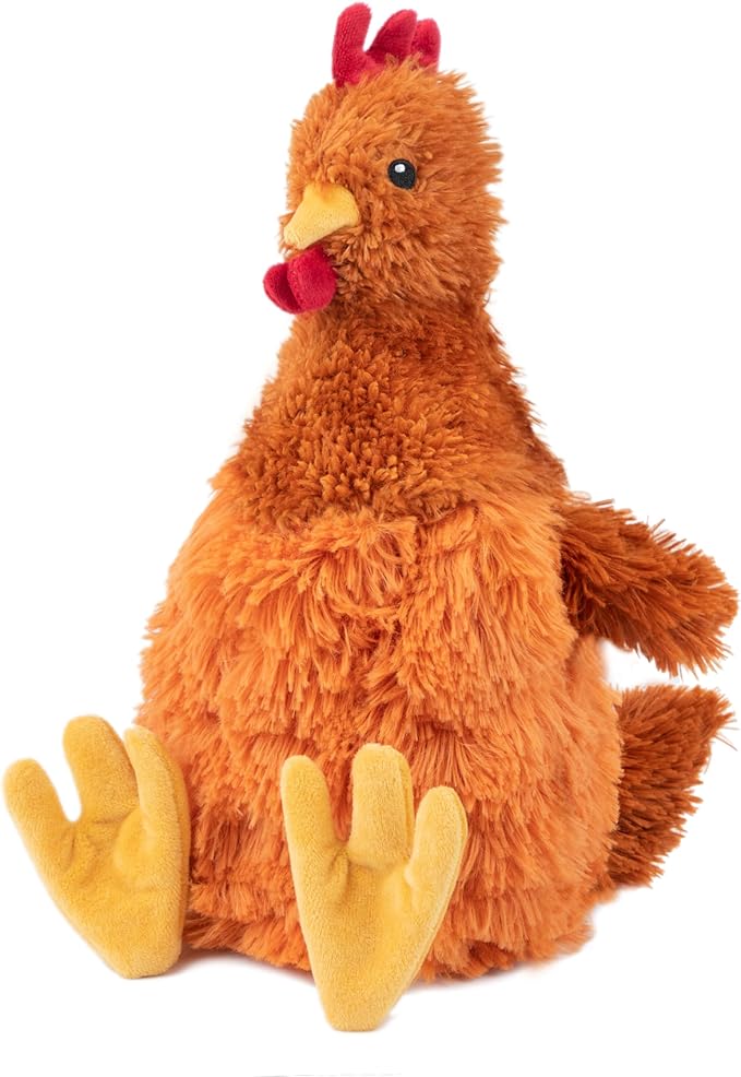 Best Pet Supplies Interactive Squeaky Dog Chew Toy, Ideal Dog Toys for Chewers, Small, Medium & Large Dogs, and Fetch Lovers - Crinkle Chicken (Brown, Beige, Wine Red), Large