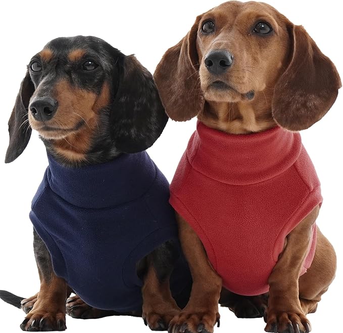 2 Pack Dog Sweaters Winter Fleece Sweatshirt Stretchy Vest Pullover for Dogs Clothes Warm Pet Pajamas Christmas for Meidum and Large Dogs