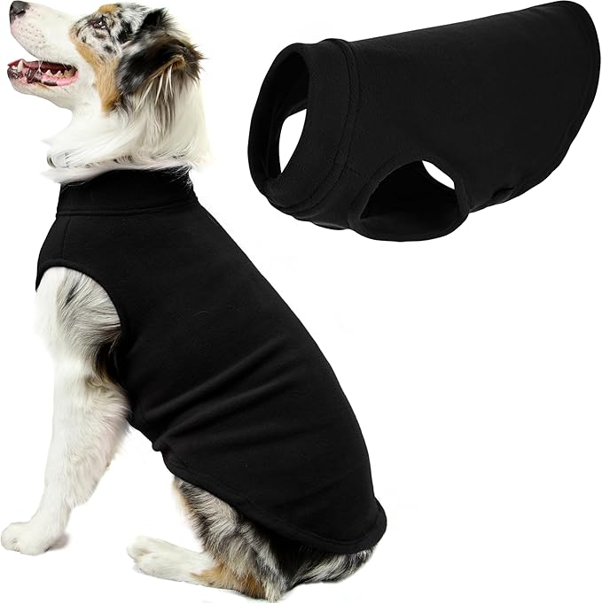 Gooby Stretch Fleece Vest Dog Sweater - Black, 6X-Large - Warm Pullover Super Stretchy Fleece Dog Jacket for Small to Large Dogs