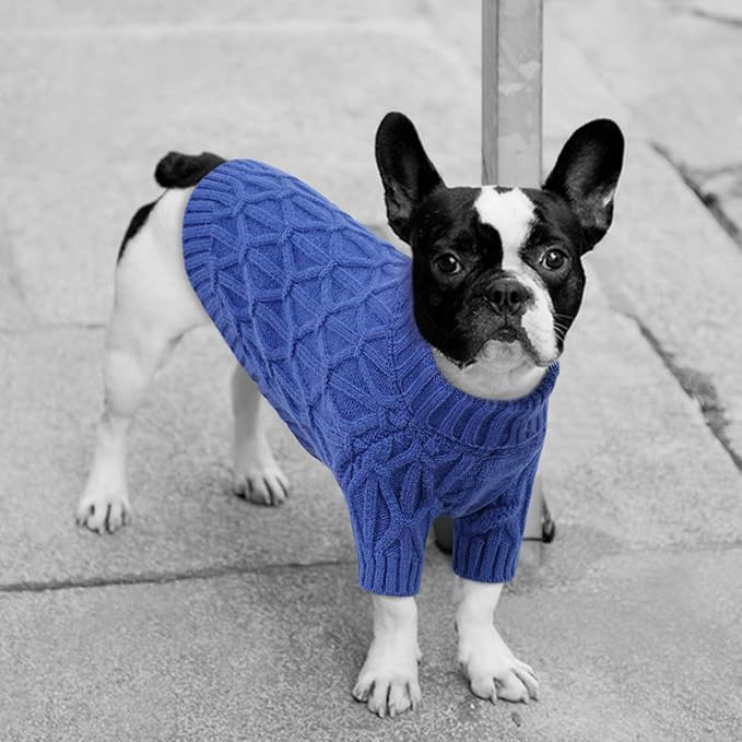 XL Dog Winter Sweater, Dog Sweaters for Large Dogs, Pet Warm Pullover Clothes Winter Apparel for Labrador, Golden Retriever, Blue XL