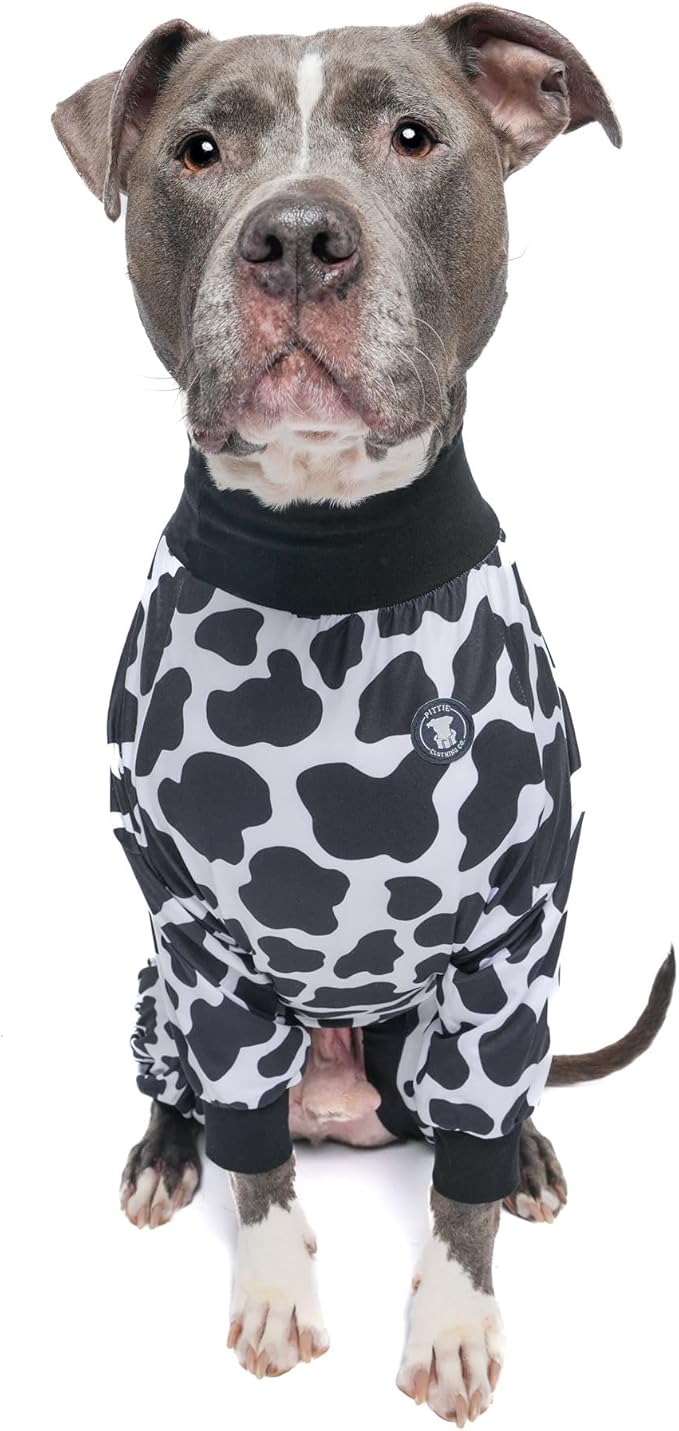 Pittie Clothing Pit Bull Dog Pajamas – Full Coverage Dog Onesie, Soft Pajama Outfit for Medium, Large, XL & XXL Breeds