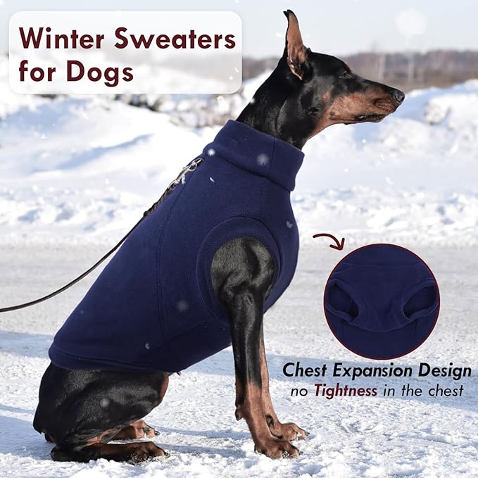 2 Pack Dog Sweaters Winter Fleece Sweatshirt Stretchy Vest Pullover for Dogs Clothes Warm Pet Pajamas Christmas for Meidum and Large Dogs