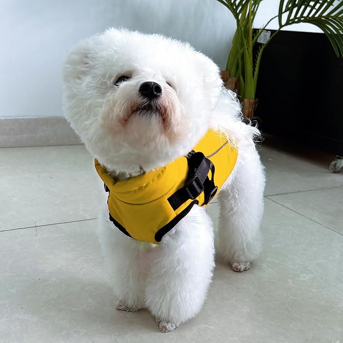 Dog Winter Coat Reflective Water-Resistant Jacket, Fleece Lined Windproof Puppy Coat with Back Zipper & D-Ring, Cold Weather Dog Coats for Small Medium Dogs (M, Orange)