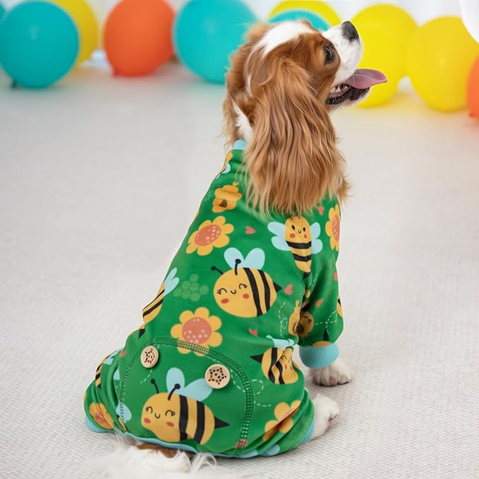 KYEESE Dog Pajamas Dog Pajamas Large Sized Dogs Stretchy Pets Pjs Velvet Pet Jammies Coat Little Bee Pets Pjs Comfy Dogs Clothes Soft Pet Onesie Costume Stretchable Clothes, XXX-Large