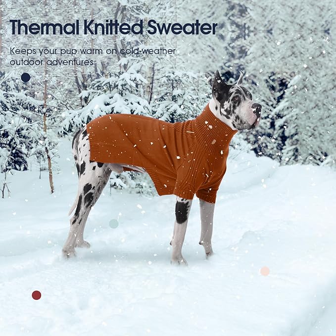 IECOii XL Dog Sweater,Winter Doggy Clothes for Large Dogs Girl Boy,Warm Pullover Soft Dog Sweater Turtleneck,Lightweight & Good Stretch for Active Dogs Like Beagle,Border Collie (Caramel,XLarge)