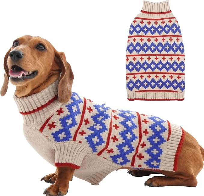 XL Dog Sweater, Fall Thick Turtleneck Sweaters for Large Dogs, Easy to Put on Winter Soft Knitwear Cold Weather Dog Christmas Sweater Gril Boy, Apricot XL