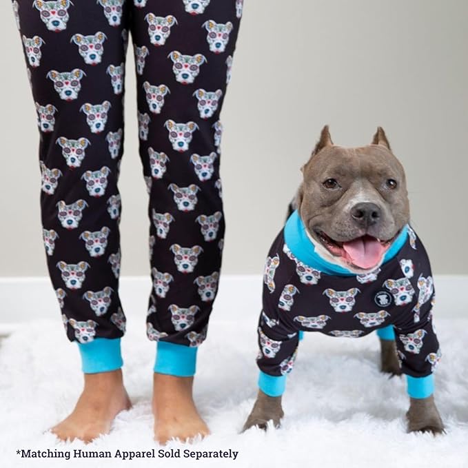 Pittie Clothing Pit Bull Dog Pajamas – Full Coverage Dog Onesie, Soft Pajama Outfit for Medium, Large, XL & XXL Breeds
