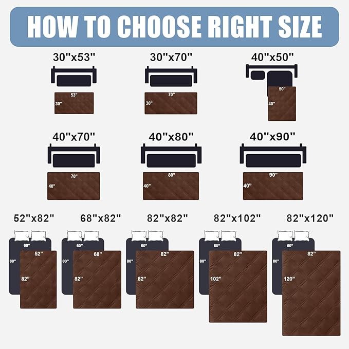 Smiry Waterproof Dog Bed Cover Blanket 40x80, Soft Reversible Pet Blanket, Washable Leakproof Cats Dogs Couch Cover for Sofa, Couch, Furniture, Lattice, Brown/Beige