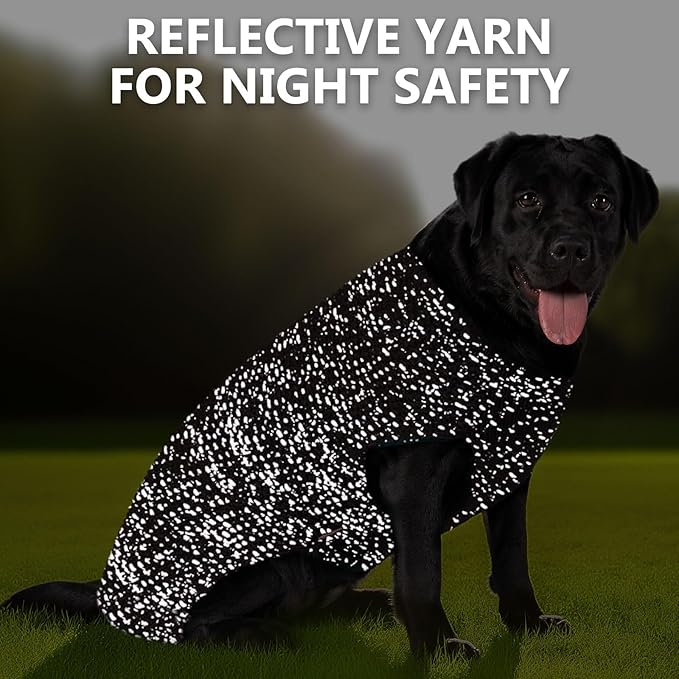 KYEESE Dog Sweater with Leash Hole for Small Dogs Male Warm Pullover with Reflective Thread Soft Knitwear Boy Dog Clothes Cozy Lightweight Thick Sweater Pet Indoor Outdoor Wear,Khaki,X-Small