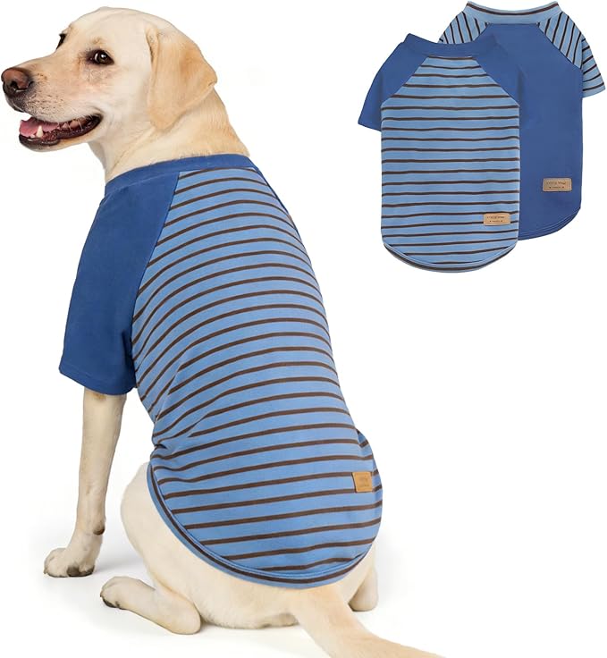 KYEESE 2Pack Dog Sweater, Soft Pet Sweatshirt Stretchy Pullover Dog Sweater for Medium Large Dogs Boy, Lightweight Fleece Pet Shirt Clothes with Sleeves, 2XL