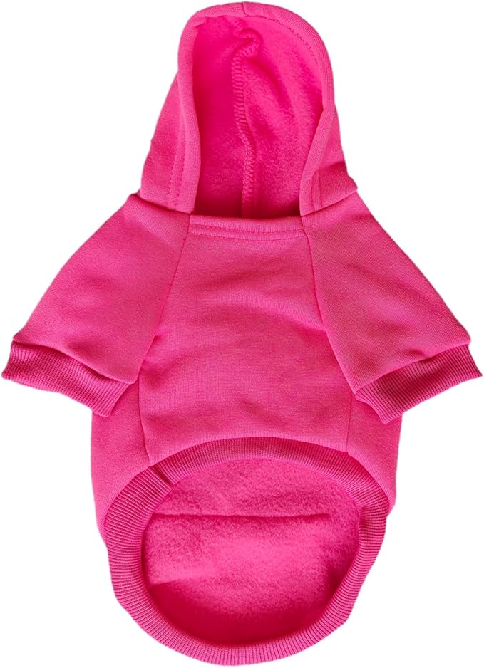 Jecikelon Winter Dog Hoodie Sweatshirts with Pockets Warm Dog Clothes for Small Dogs Chihuahua Coat Clothing Puppy Cat Custume (Rose red, Medium)