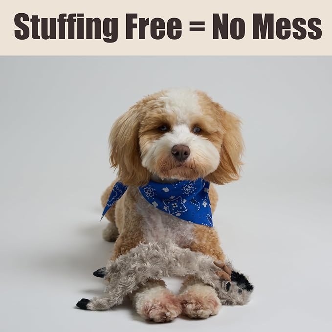 SPOT Skinneeez Crinklers Goat - Stuffing-Free Dog Toy with Crinkle & Squeaker Sounds, Durable for Moderate Chewers, Tug Toy for Small Dogs & Puppies, 14in