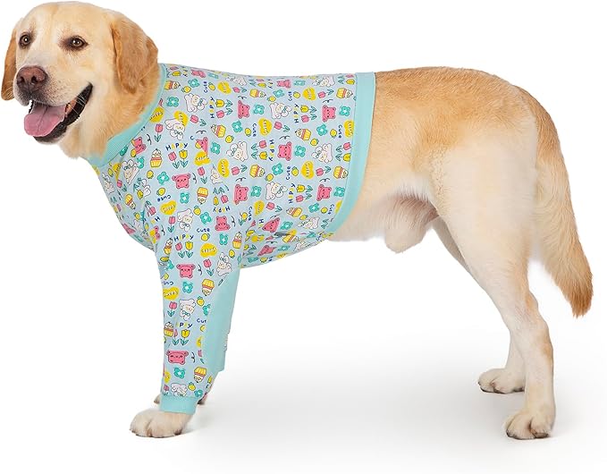 Dog Recovery Shirt for Front Legs, Dog Elbowpads Sleeve Protect Dogs Elbows Arms,Stop Licking Joints After Surgery, Help with Injury Healing Covers The Wound, Cone Alternatives (Blue, 6XL)
