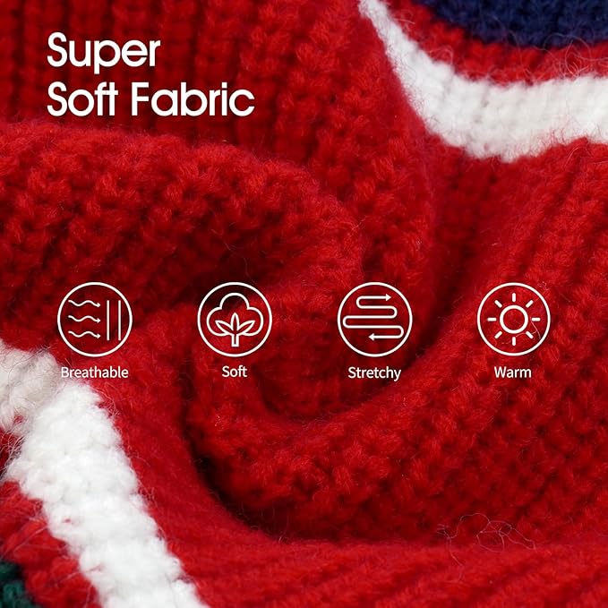IECOii XXXXL Dog Sweater - Knitted Big Dog Sweater for Extra Large Breeds, Cold Weather Outfits for Doberman, Great Dane, Red Dog Sweater