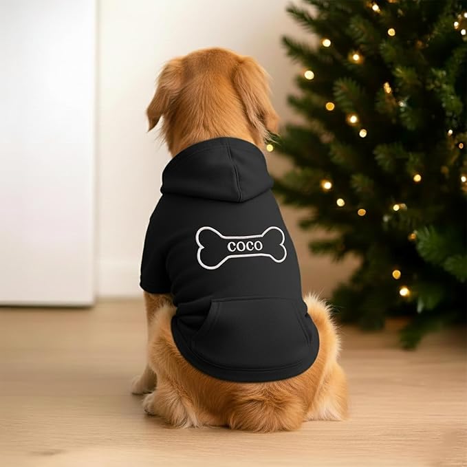 Personalized Dog Hoodie, Custom Embroidered Name Pet Hoodie, Warm Winter Outfit for Dogs, Pet Clothes, Gift for Dog Lovers 6