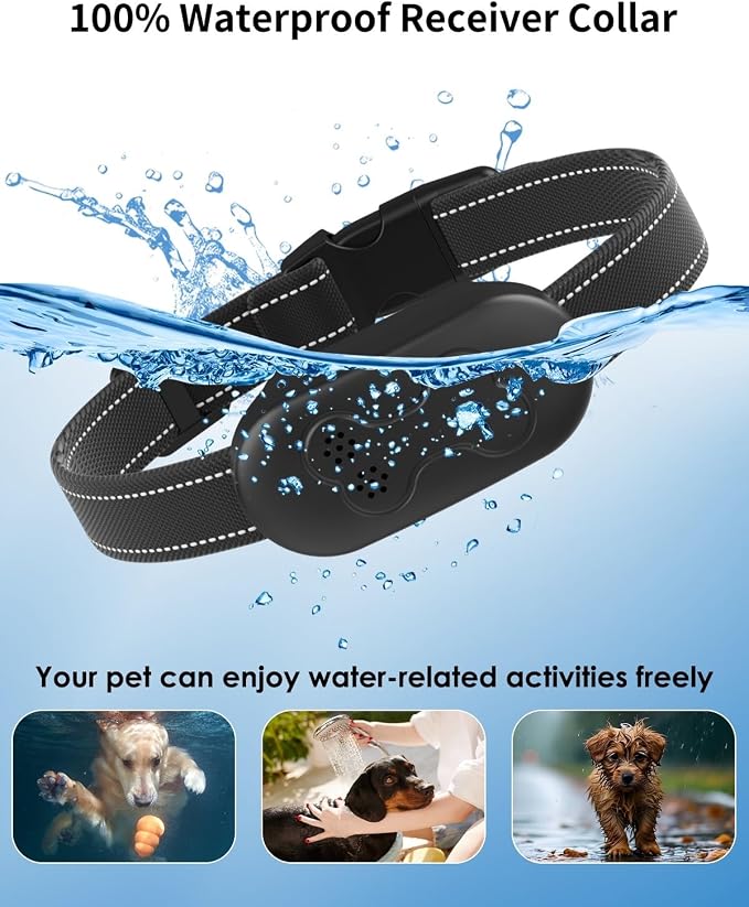 Dog Shock Collar with Remote Control, Waterproof Training Collar, Grey
