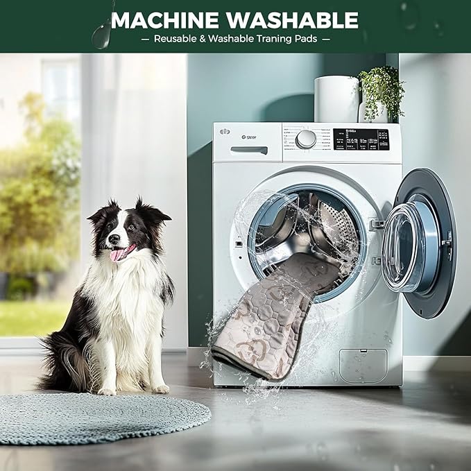 FXW Washable Pee Pads for Dogs, Leak-Proof & Non-Slip, Specifically Designed for Whelping Box, 47" Round, Khaki, 2 Packs