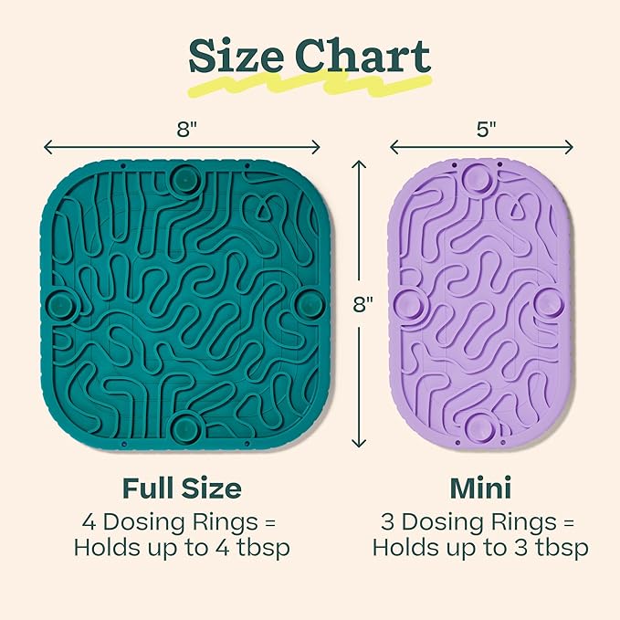 Woof FlipMat Mini, Dual-Sided Dog Lick Mat & Slow Feeder, Lavender