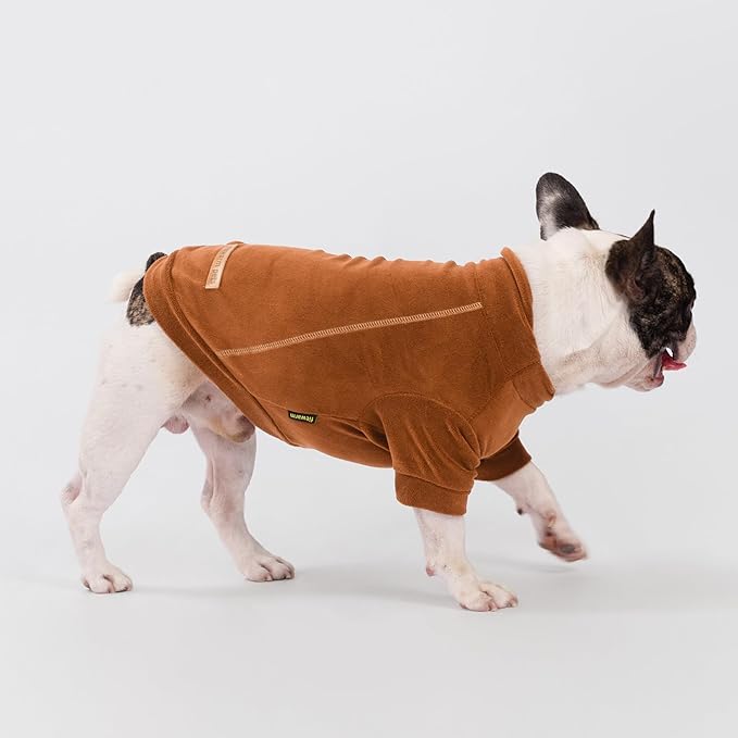 Fitwarm 3 Pack Classic Fleece Dog Sweater, Turtleneck Dog Sweatshirt, Winter Clothes for Small Dogs Boy Girl, Pet Pullover Jumper, Cat Apparel, Orange, Yellow, Coffee, Large