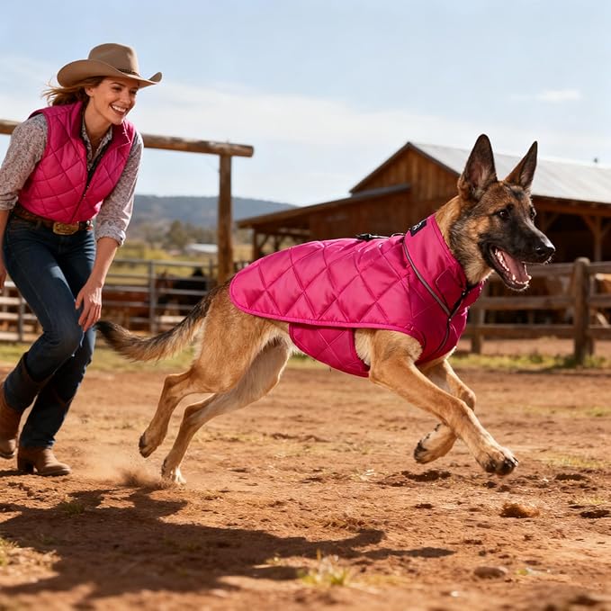 Weighted Dog Vest, Tactical Weight Coat with Beads for Dogs Anxiety- Relieve Stress, Build Muscle & Optimize Health, Premium Heavy Duty Dog Training Jacket for Exercise and Strength (Red, M)