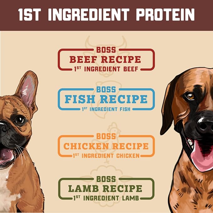 Boss Dog Complete & Balanced Freeze Dried Raw Diet for Dogs, Beef Recipe, 12 oz Bag