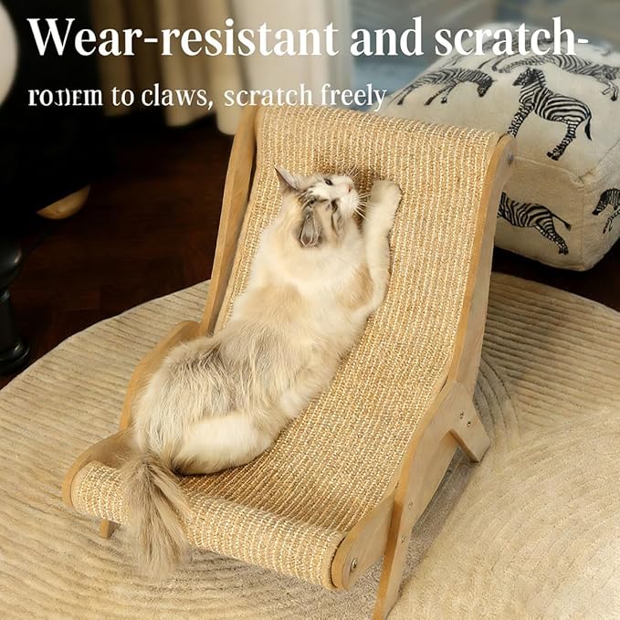 2026 Upgrade Cat Recliner Scraper Board, 23.6" Large 2 in 1 Cat Scratch Board, Anti-Scratch Cat Sisal Chair for Indoor Cats Hammock, Wear-Resistant Scratching Pad Lounges (C, Medium for Within 22IB)